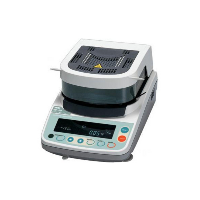 A&D Weighing MF-50 Moisture Analyzer, 51 g x 0.002 g / 0.05%, Halogen